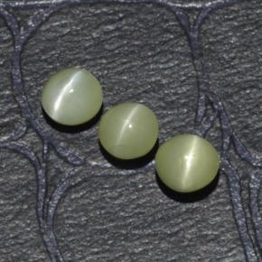 1,15 ct natürliche grüner Chrysoberyl Cat's Eye-Edelsteine, Rundschliff, Lichtdurchlässig