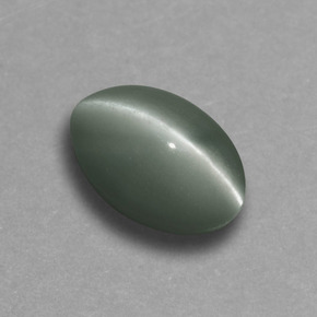 0,73 ctw natürlicher grüner Chrysoberyl Cat's Eye, Oval Schliff, Lichtundurchlässig