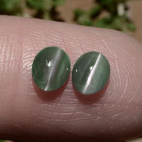 1,06 ct natürliche grüner Chrysoberyl Cat's Eye-Edelsteine, Oval Schliff, Lichtdurchlässig