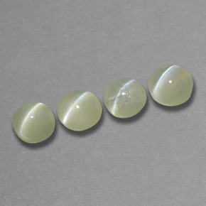 2.15 ct natürliche Cremegrün Chrysoberyll-Katzenauge-Edelsteine, Runden, Lichtundurchlässig