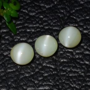 1,31 ct natürliche grüner Chrysoberyll-Katzenauge-Edelsteine, Rundschliff, Lichtdurchlässig