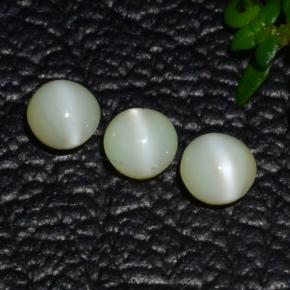 1,31 ct natürliche grüner Chrysoberyll-Katzenauge-Edelsteine, Rundschliff, Lichtdurchlässig