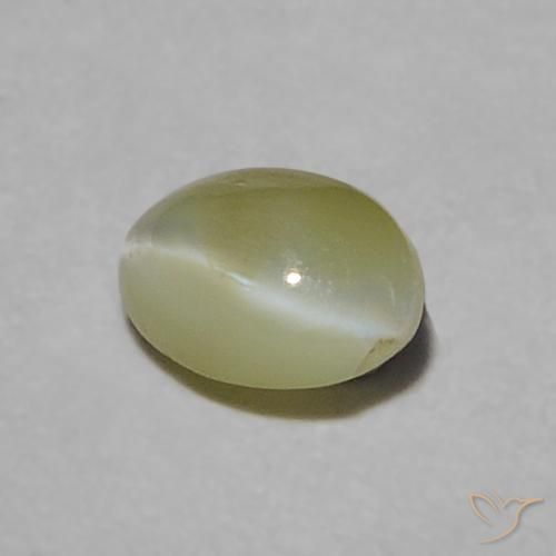 9,17 ctw natürlicher gelblich-grün Chrysoberyll-Katzenauge, Oval, Lichtdurchlässig
