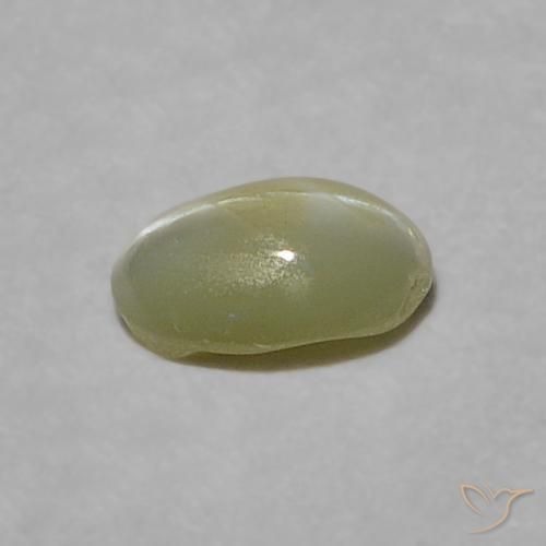 9,17 ctw natürlicher gelblich-grün Chrysoberyll-Katzenauge, Oval, Lichtdurchlässig
