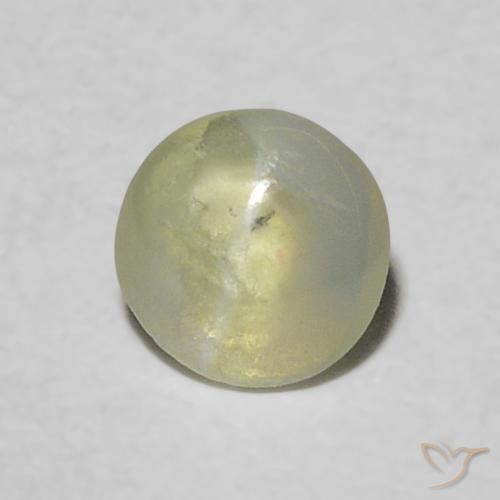 9,17 ctw natürlicher gelblich-grün Chrysoberyll-Katzenauge, Rund Schliff, Transparent