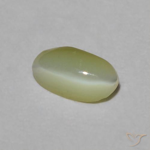 9,17 ctw natürlicher gelblich-grün Chrysoberyll-Katzenauge, Oval, Lichtdurchlässig