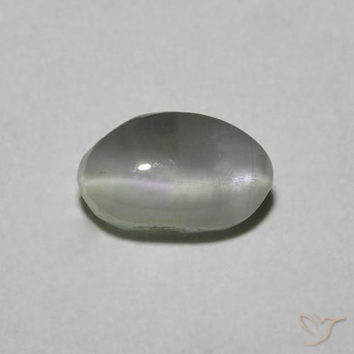 1.33ct Natürlicher Mittelgrün Chrysoberyll-Katzenauge, Oval, Lichtdurchlässig