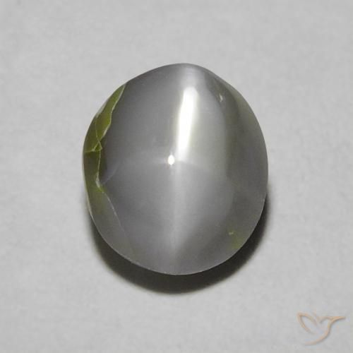 0.97ct Natürlicher Mittelgrau Chrysoberyll-Katzenauge, Oval, Lichtundurchlässig