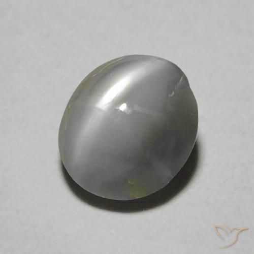 9,17 ctw natürlicher Mittelgrau Chrysoberyll-Katzenauge, Oval, Lichtundurchlässig