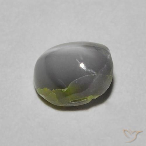 9,17 ctw natürlicher Mittelgrau Chrysoberyll-Katzenauge, Oval, Lichtundurchlässig