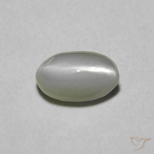 0.38ct Natürlicher Mittelgrün Chrysoberyll-Katzenauge, Oval, Lichtundurchlässig
