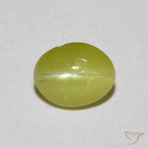 9,17 ctw natürlicher Mittelgelb Chrysoberyll-Katzenauge, Oval, Lichtdurchlässig