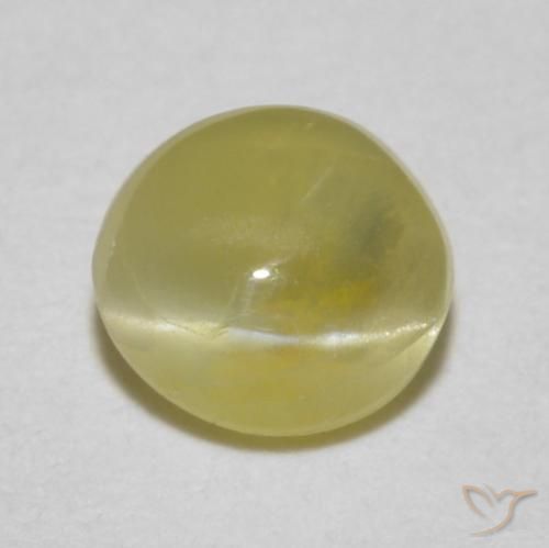0.52ct Natürlicher hellgelb Chrysoberyll-Katzenauge, Oval, Lichtdurchlässig