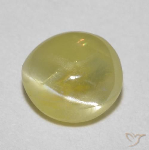 9,17 ctw natürlicher hellgelb Chrysoberyll-Katzenauge, Oval, Lichtdurchlässig