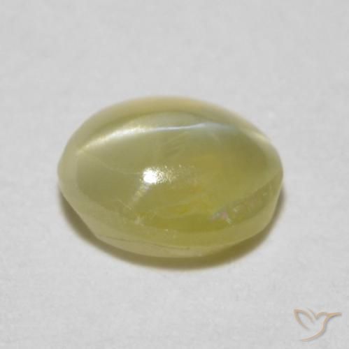 9,17 ctw natürlicher hellgelb Chrysoberyll-Katzenauge, Oval, Lichtdurchlässig