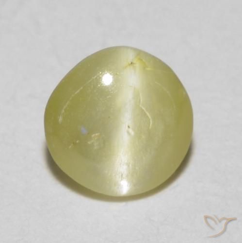 0.36ct Natürlicher Blasses Gelb Chrysoberyll-Katzenauge, Oval, Lichtdurchlässig