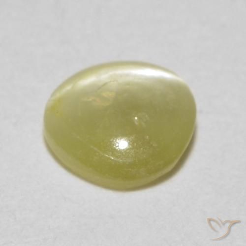 9,17 ctw natürlicher Blasses Gelb Chrysoberyll-Katzenauge, Oval, Lichtdurchlässig