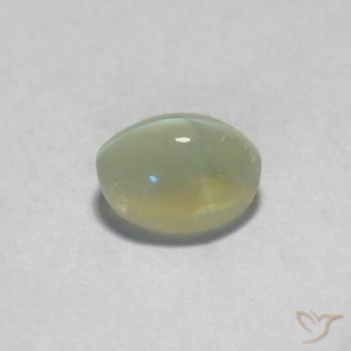 9,17 ctw natürlicher Mittelgrün Chrysoberyll-Katzenauge, Oval, Lichtdurchlässig