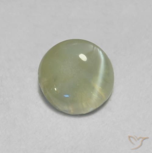 9,17 ctw natürlicher Graugrün Chrysoberyll-Katzenauge, Oval, Lichtdurchlässig