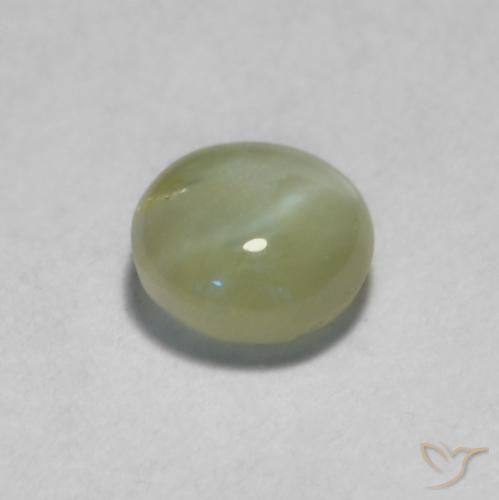 9,17 ctw natürlicher Graugrün Chrysoberyll-Katzenauge, Oval, Lichtdurchlässig