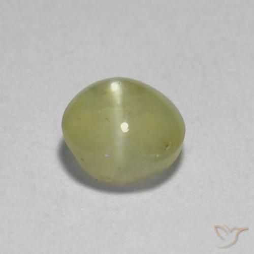 0.46ct Natürlicher Blasses Cremegelb Chrysoberyll-Katzenauge, Oval, Lichtdurchlässig