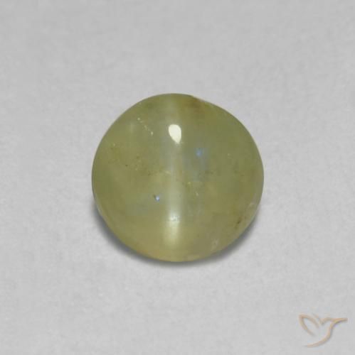 9,17 ctw natürlicher Blasses Cremegelb Chrysoberyll-Katzenauge, Oval, Lichtdurchlässig