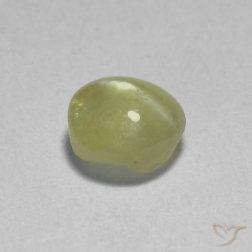 9,17 ctw natürlicher Blasses Cremegelb Chrysoberyll-Katzenauge, Oval, Lichtdurchlässig