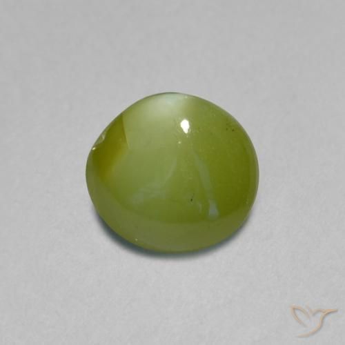 0,89 ctw natürlicher grüner Chrysoberyl Cat's Eye, Oval Schliff, Lichtdurchlässig