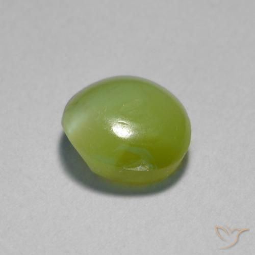 0,89 ctw natürlicher grüner Chrysoberyl Cat's Eye, Oval Schliff, Lichtdurchlässig