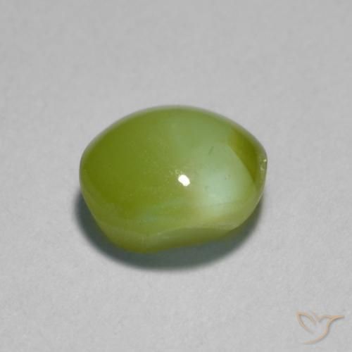 0,89 ctw natürlicher grüner Chrysoberyl Cat's Eye, Oval Schliff, Lichtdurchlässig