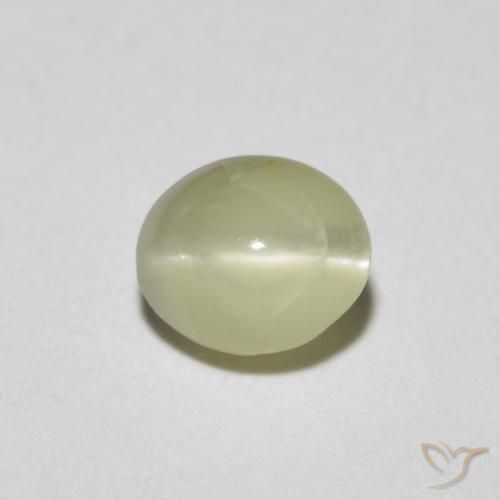 0.81ct Natürlicher hellgrünlich-gelb Chrysoberyll-Katzenauge, Oval, Lichtdurchlässig