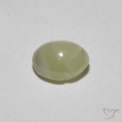 9,17 ctw natürlicher hellgrünlich-gelb Chrysoberyll-Katzenauge, Oval, Lichtdurchlässig