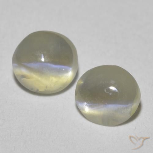 1.09ctw Natürlicher Warmweiß Chrysoberyll-Katzenauge, Oval, Lichtdurchlässig