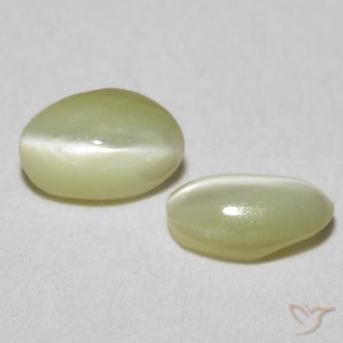 0.55 ct natürliche hellgelb Chrysoberyll-Katzenauge-Edelsteine, Oval, Lichtdurchlässig