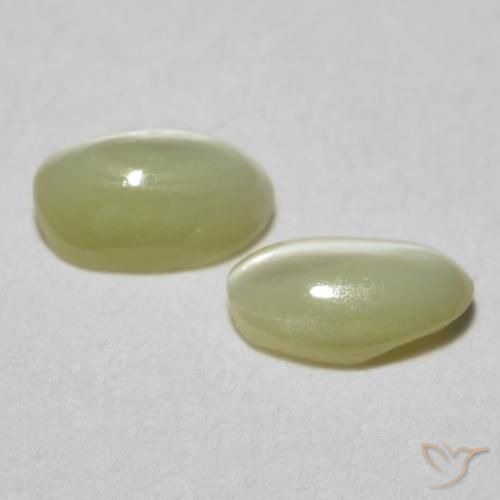 0.55 ct natürliche hellgelb Chrysoberyll-Katzenauge-Edelsteine, Oval, Lichtdurchlässig