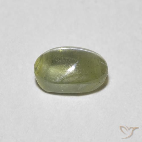9,17 ctw natürlicher Medium Dark-Green Chrysoberyll-Katzenauge, Oval, Lichtdurchlässig