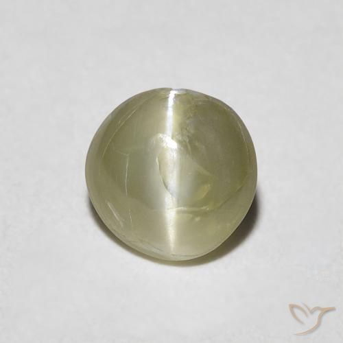 0.62ct Natürlicher gelblich-grün Chrysoberyll-Katzenauge, Runden, Lichtdurchlässig