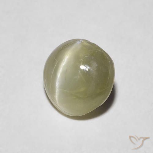 9,17 ctw natürlicher gelblich-grün Chrysoberyll-Katzenauge, Runden, Lichtdurchlässig