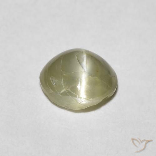 9,17 ctw natürlicher gelblich-grün Chrysoberyll-Katzenauge, Runden, Lichtdurchlässig