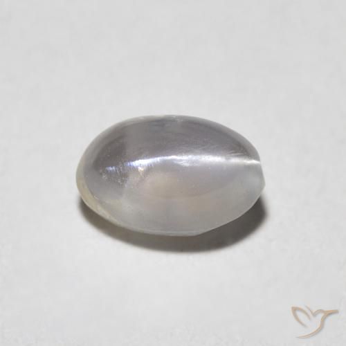 0.89ct Natürlicher Warm Grey Chrysoberyll-Katzenauge, Oval, Lichtdurchlässig