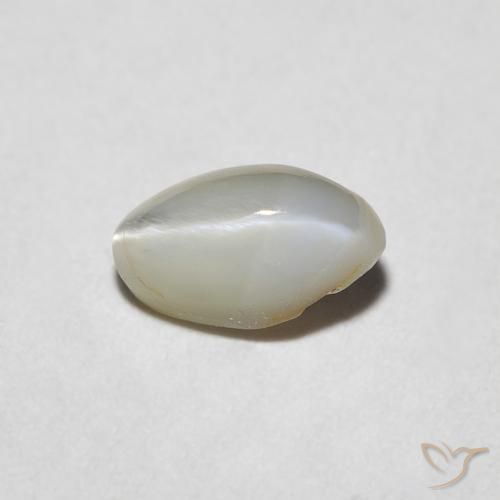 0.62ct Natürlicher Sehr helles Grau Chrysoberyll-Katzenauge, Oval, Lichtundurchlässig