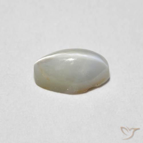 9,17 ctw natürlicher Sehr helles Grau Chrysoberyll-Katzenauge, Oval, Lichtundurchlässig