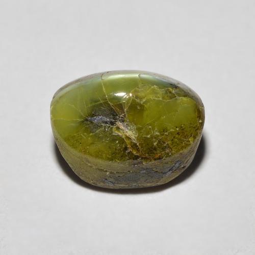3,69 ctw natürlicher grüner Chrysoberyl Cat's Eye, Oval Schliff, Lichtundurchlässig