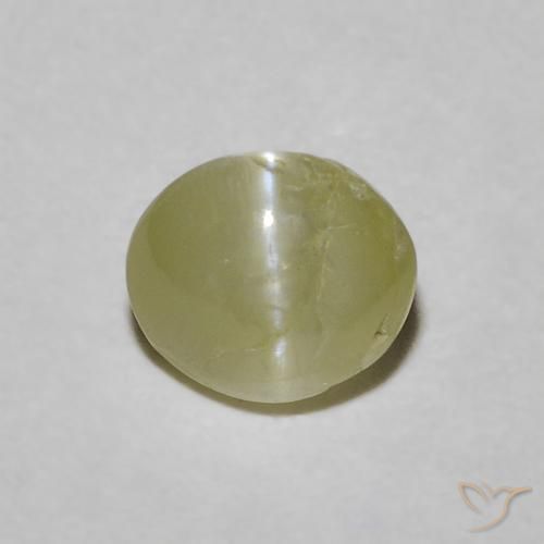 0.60ct Natürlicher gelblich-grün Chrysoberyll-Katzenauge, Oval, Lichtdurchlässig