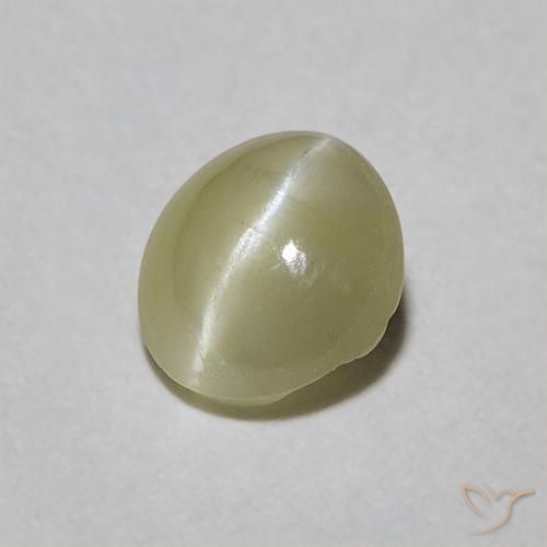 0.45ct Natürlicher Mittelgelb Chrysoberyll-Katzenauge, Oval, Lichtdurchlässig