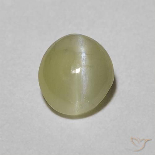 9,17 ctw natürlicher Mittelgelb Chrysoberyll-Katzenauge, Oval, Lichtdurchlässig