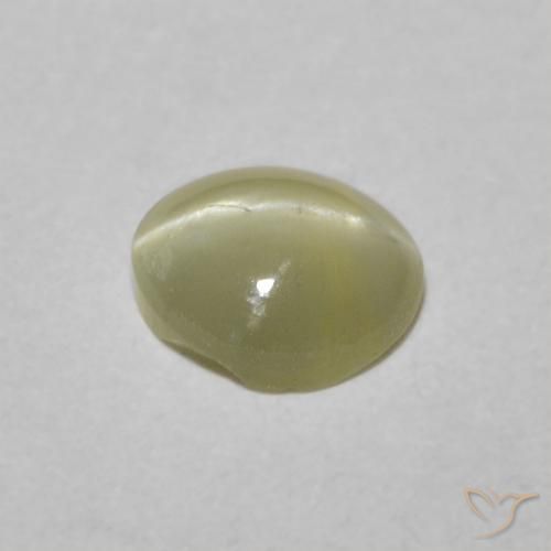 9,17 ctw natürlicher Mittelgelb Chrysoberyll-Katzenauge, Oval, Lichtdurchlässig