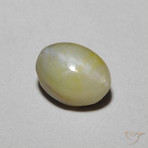 1.39ct Natürlicher Mittelgelb Chrysoberyll-Katzenauge, Oval, Lichtundurchlässig