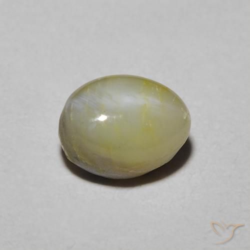 9,17 ctw natürlicher Mittelgelb Chrysoberyll-Katzenauge, Oval, Lichtundurchlässig