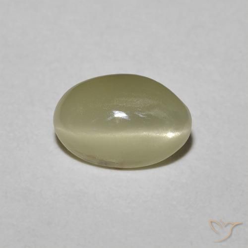 0.82ct Natürlicher Blasses Cremegelb Chrysoberyll-Katzenauge, Oval, Lichtundurchlässig